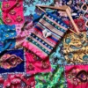 Launching WMS Roman Silk Ajarakh Printed Mirror Work Saree Wholesale Surat 2026