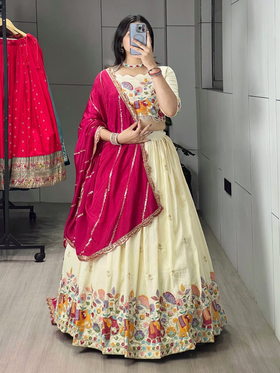 WMT 8138 Crush Vichitra Embroidery Festival Lehenga Choli Wholesale Surat