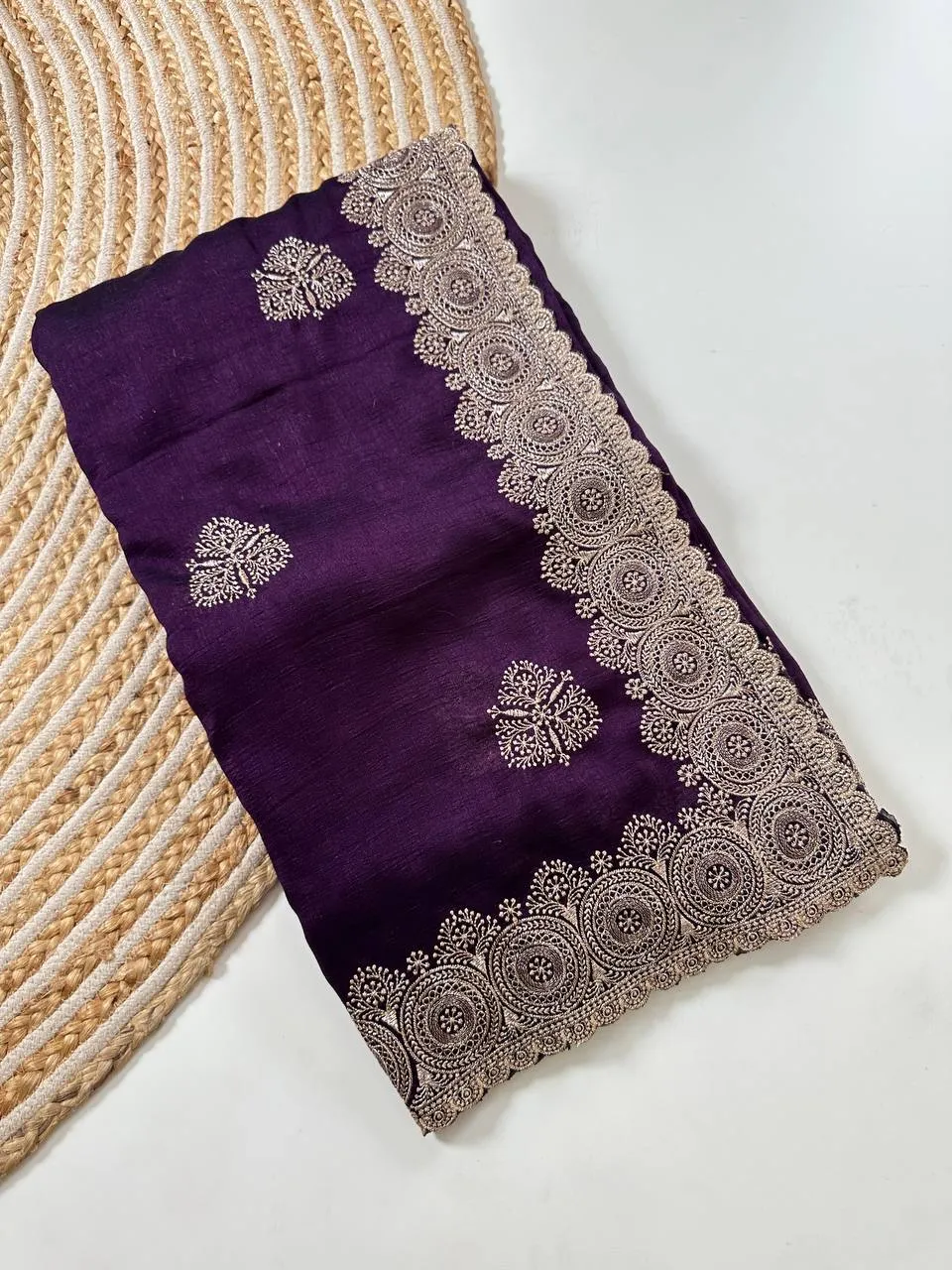 MHV Radhika Elegant Vichitra Embroidery Festival Saree Wholesale Surat