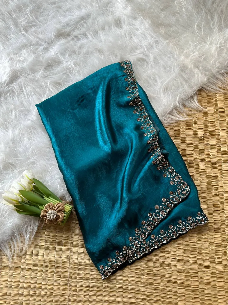 Latest MHV Sakshi Fandy Sattin Silk Jarkhan Work Party Wear Saree Wholesale Surat 2026