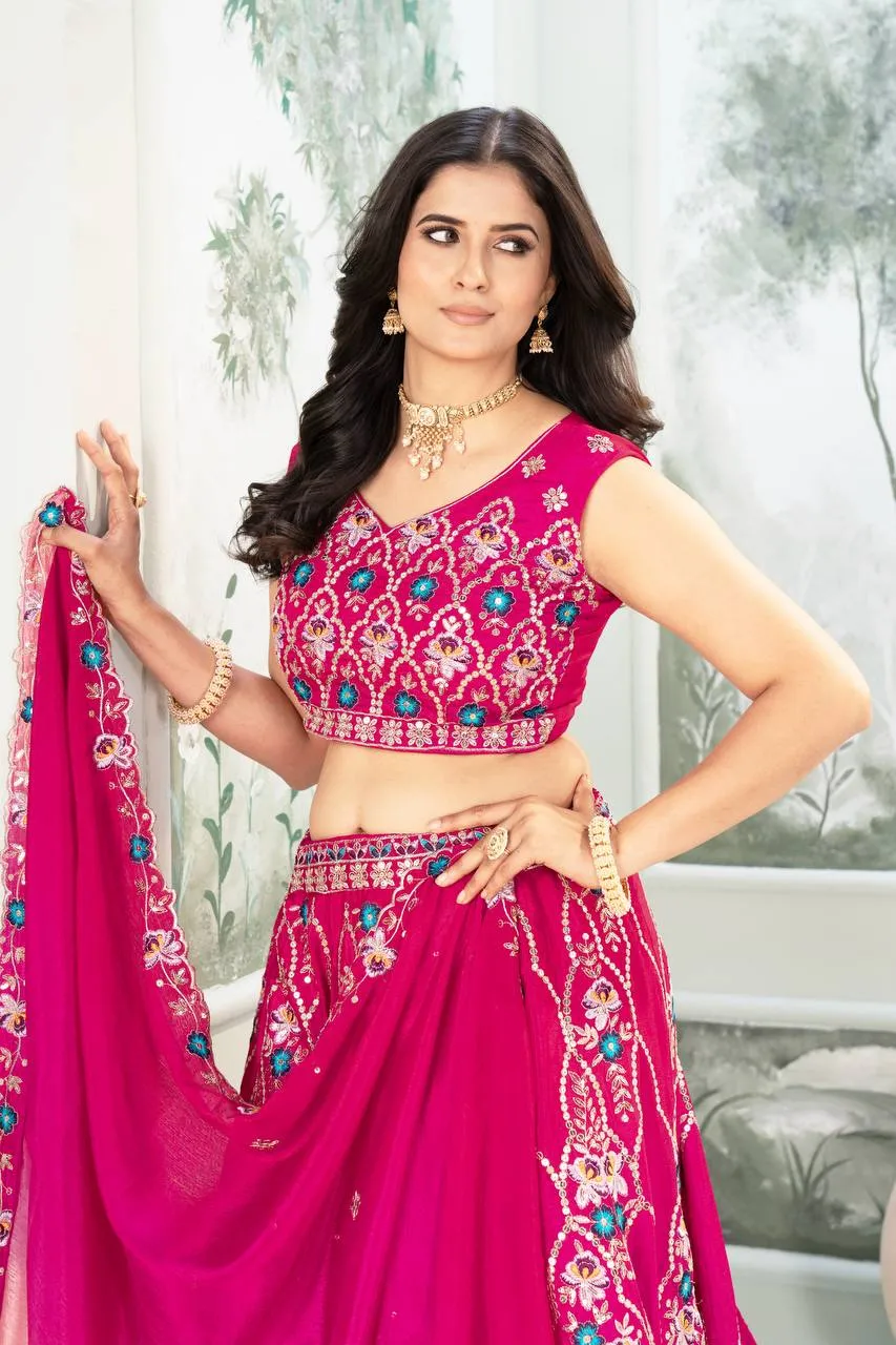 Launching DKT 5117 Chinon Peddling Embroidery Wedding Lehenga Choli Wholesale 2026
