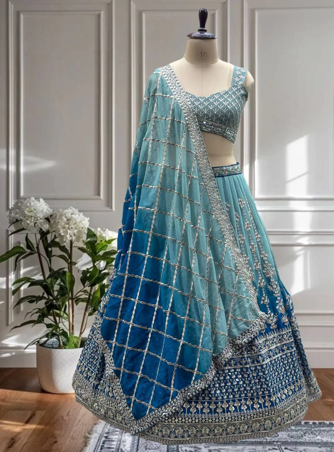 Launching DKT 9234 Georgeet Zari Embroidery Work Lehenga Choli Wholesale Surat 2026