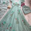SWT 1198 Organza Silk Jimmy Printed Anarkali Gown Collection