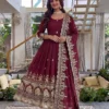 Launching DKT 5175 Crunchy Silk Embroidery Zari Work Anarkali Gown Eid Collection 2026
