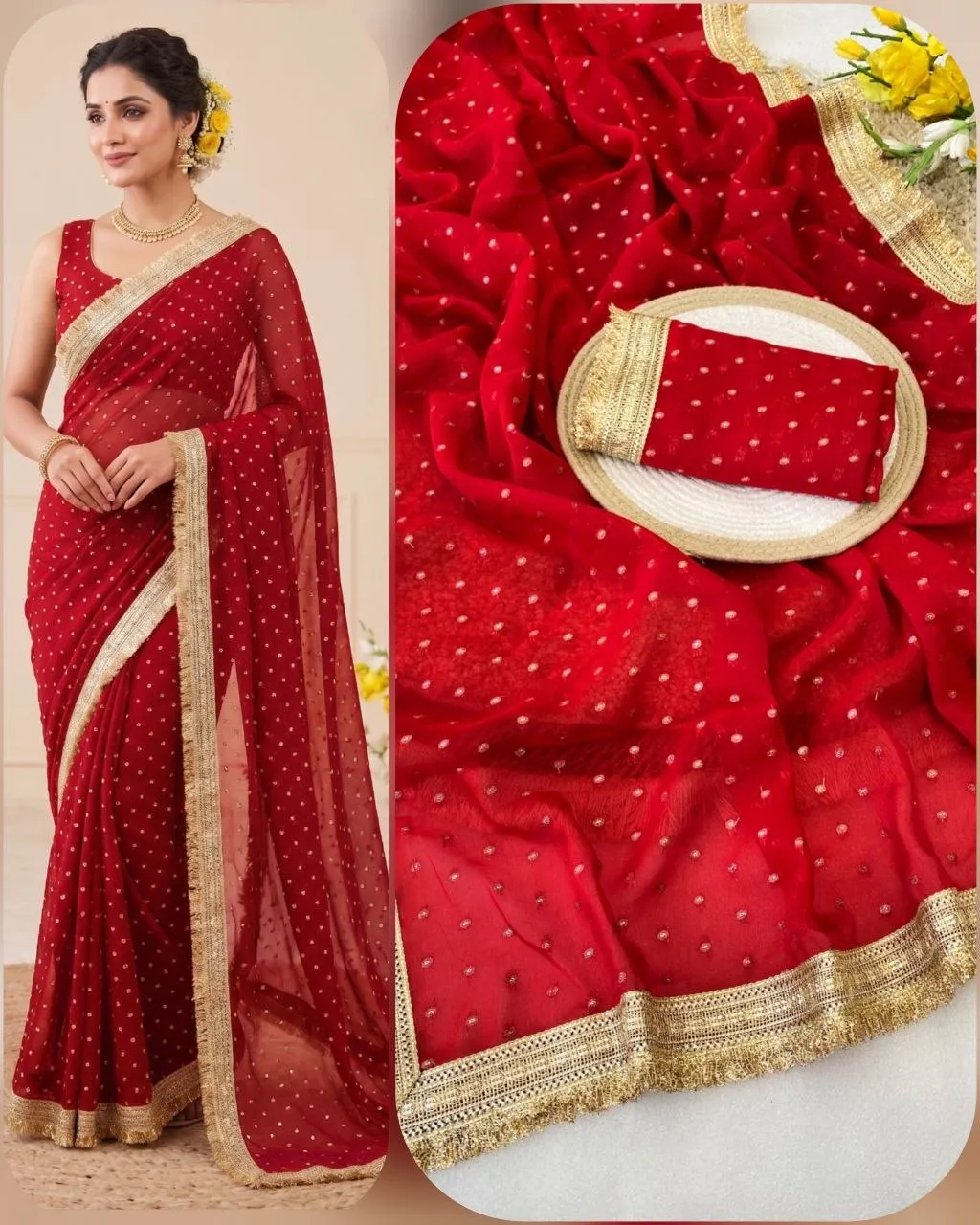 Launching SS180 Anisha Fendy Chiffon Weaving Raksha Bandhan Saree 2026