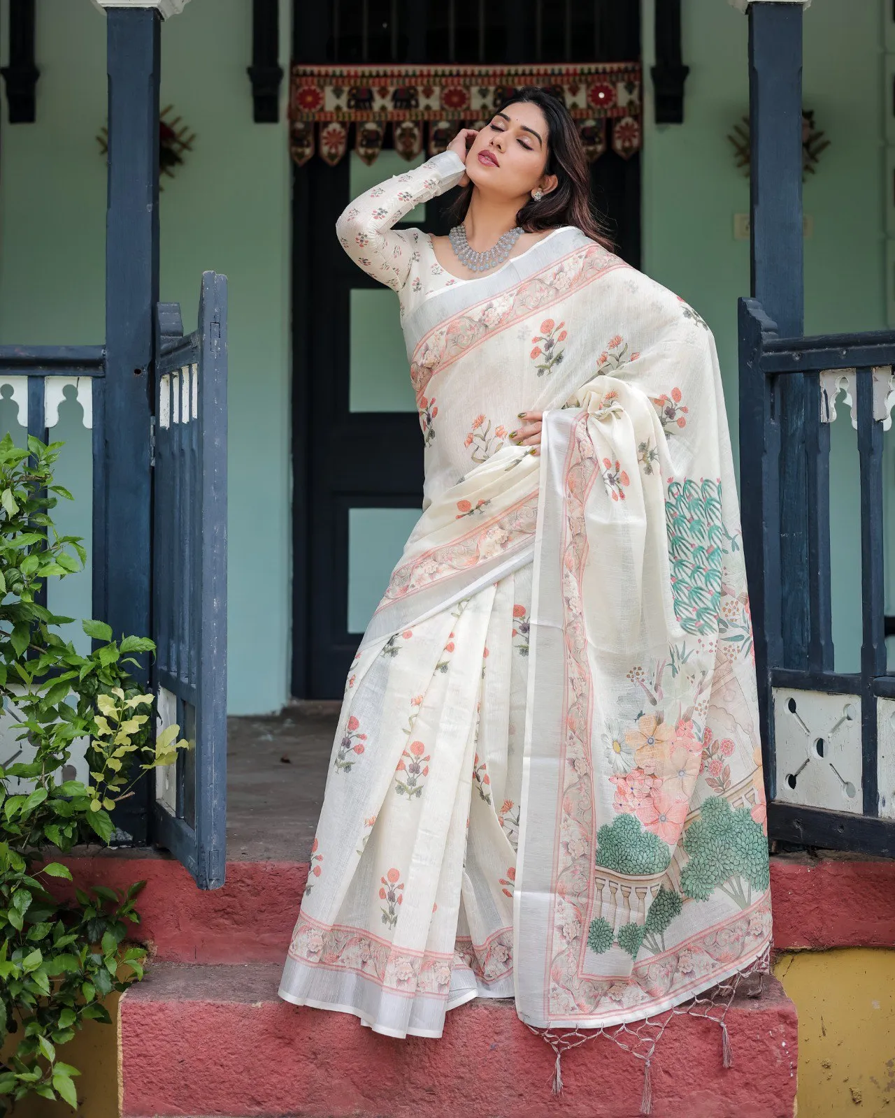 Stylish VFT 715 Lilen Cotton Printed Party & Daily Wear Saree Surat Wholesale Market 2026