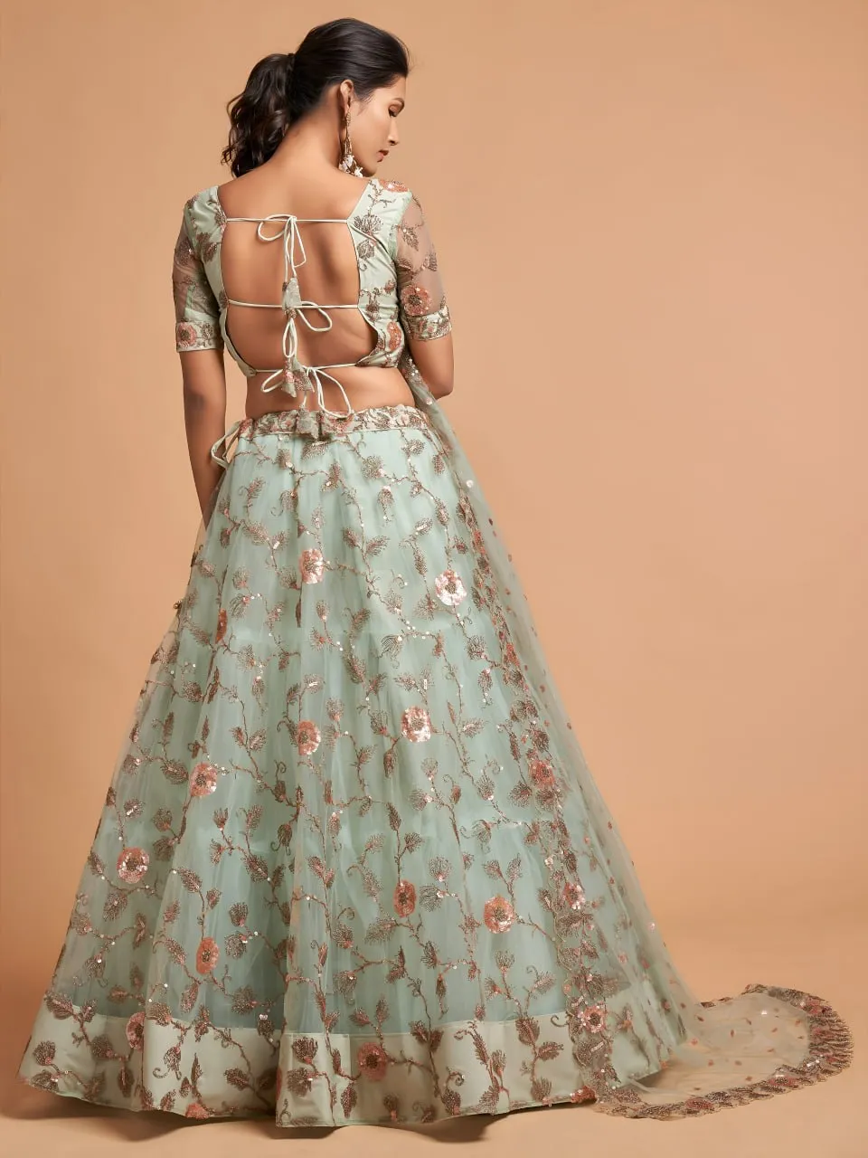 Stylish Zeel 7314 Pista Net Thread Embroidery Work Party Wear Lehenga Choli 2026