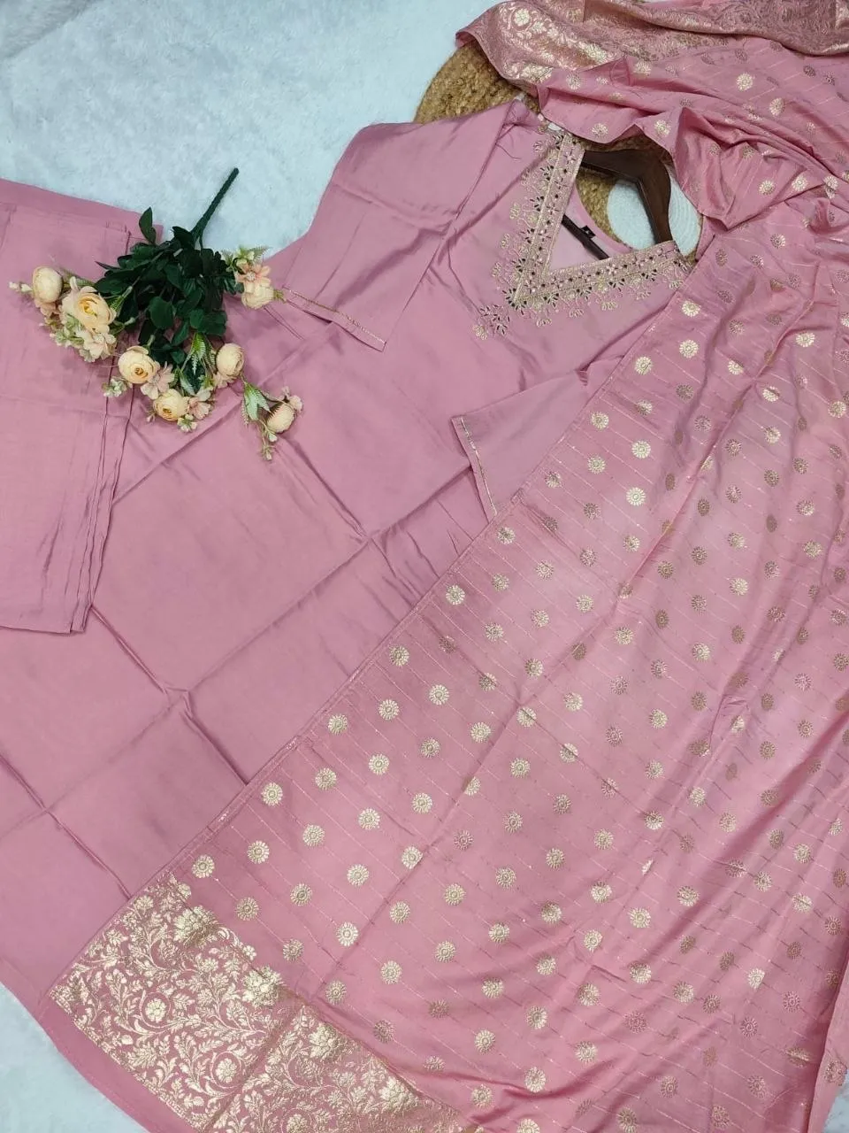 Zarin 12 Chanderi Embroidery Jacquard Work Office Wear Readymade Dress