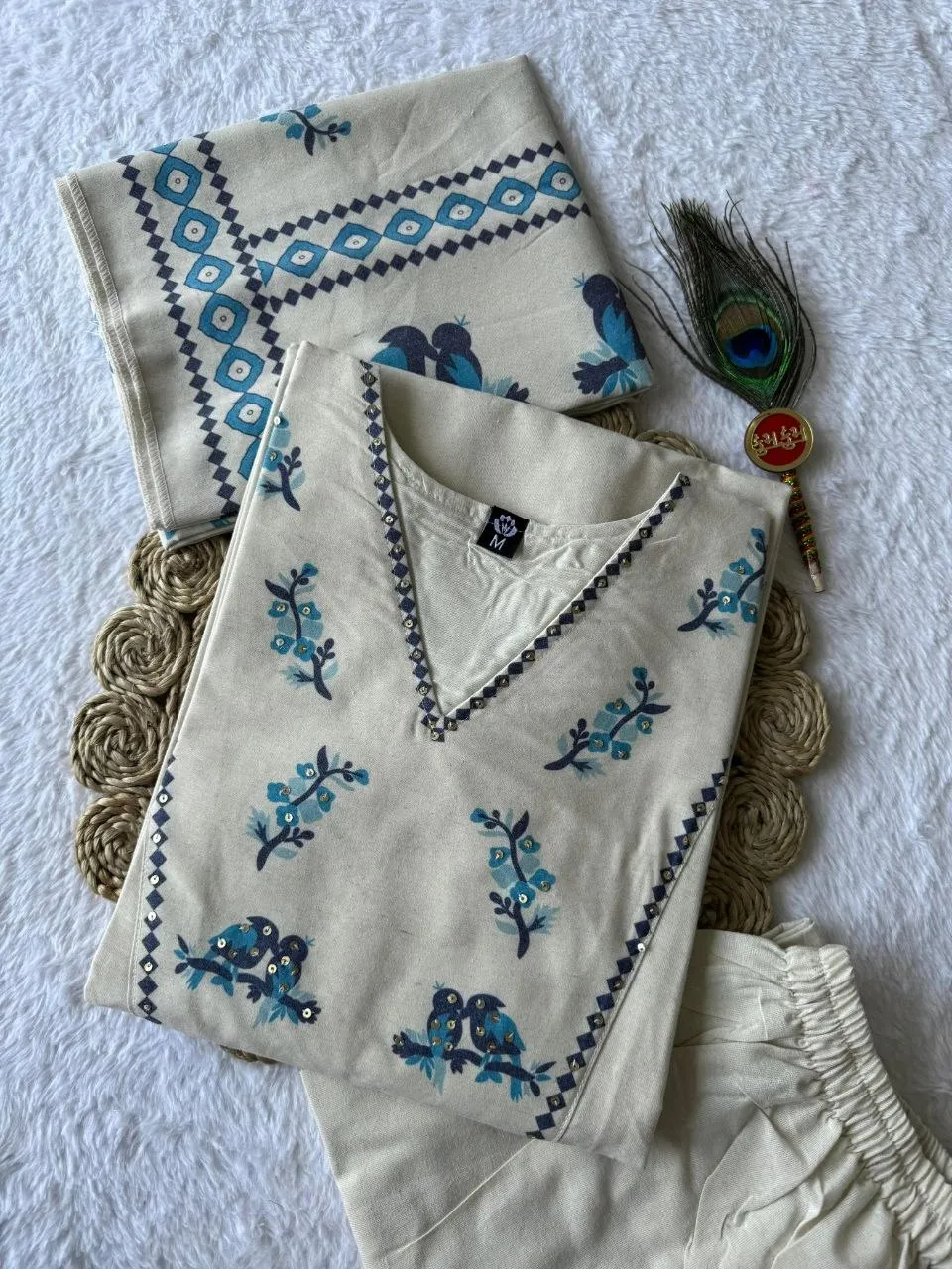 Stylish KR 419 Khadi Cotton Hand Work Daily Wear Readymade Dress 2026