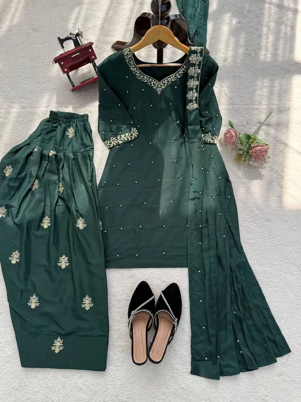 Stylish Deepika 1608 Natural Crep Thred Work Party Wear Salwar Suit 2026