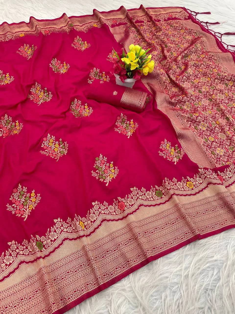 Buy Laxmi 977 Georgette Meenakari Jacquard Work Festival Saree 2026