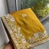 Beautiful Kiara Gazal Yellow Rangoli Silk Embroidery Work Wholesale Surat India 2026