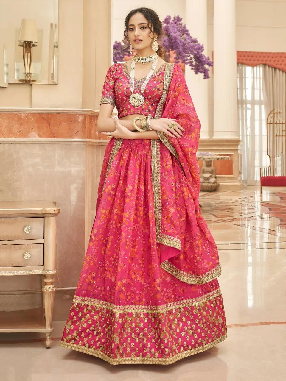 Buy Zeel 7423 Organza Embroidery Sequence Work Printed Lehenga Choli Surat 2026