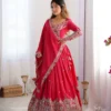 Stylish Deepika 400 Natural Crep Silk Sequnce Thread Work Navratri Collection 2026