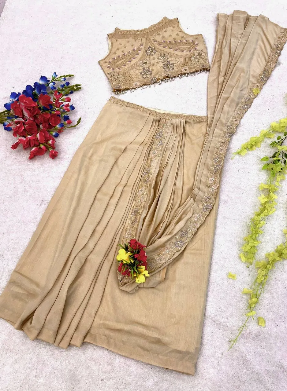 Buy BDB 77 Star Gorgette Sequins Work Trending Ready To Wear Saree 2026