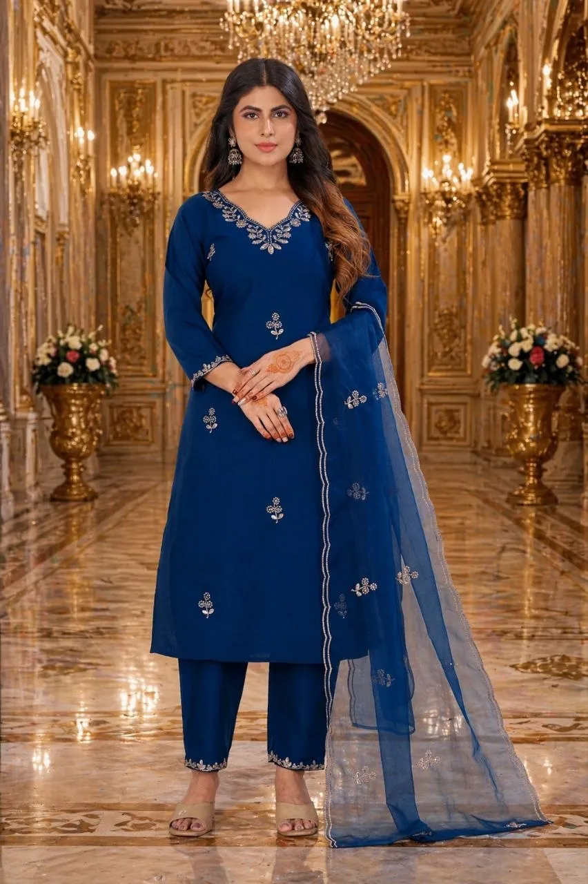 Beautiful Zarin 25 Cotton Blend Silk Kurti Pent Dupatta Collection 2026
