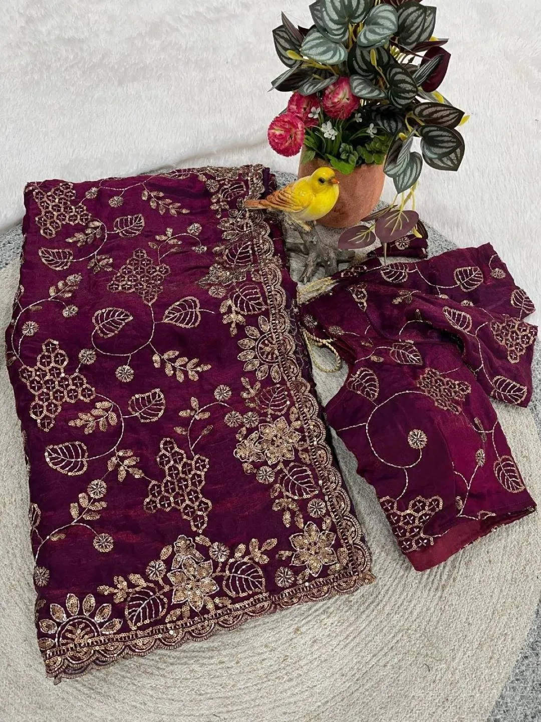 Buy RBC 6080 Fandy Satin Silk Sequence Wedding Saree Online 2026