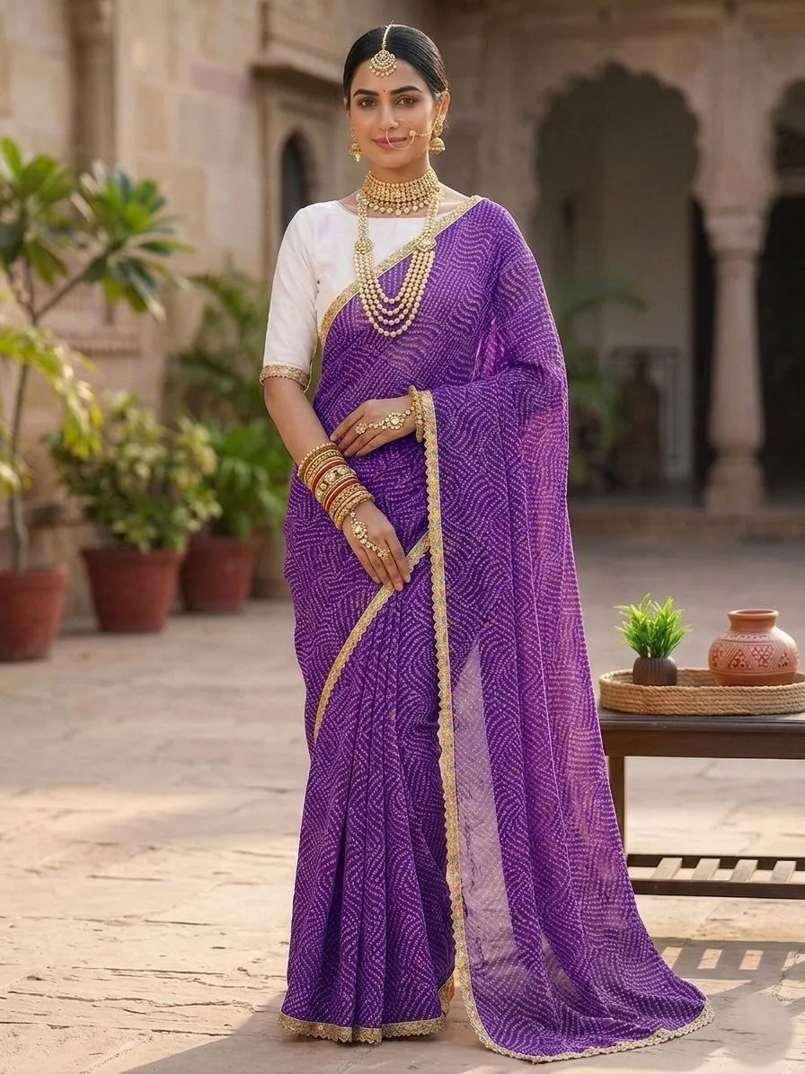 Launching SS180 Rekha Georgette Bandhani Printed Daily Wear Saree Collection 2026