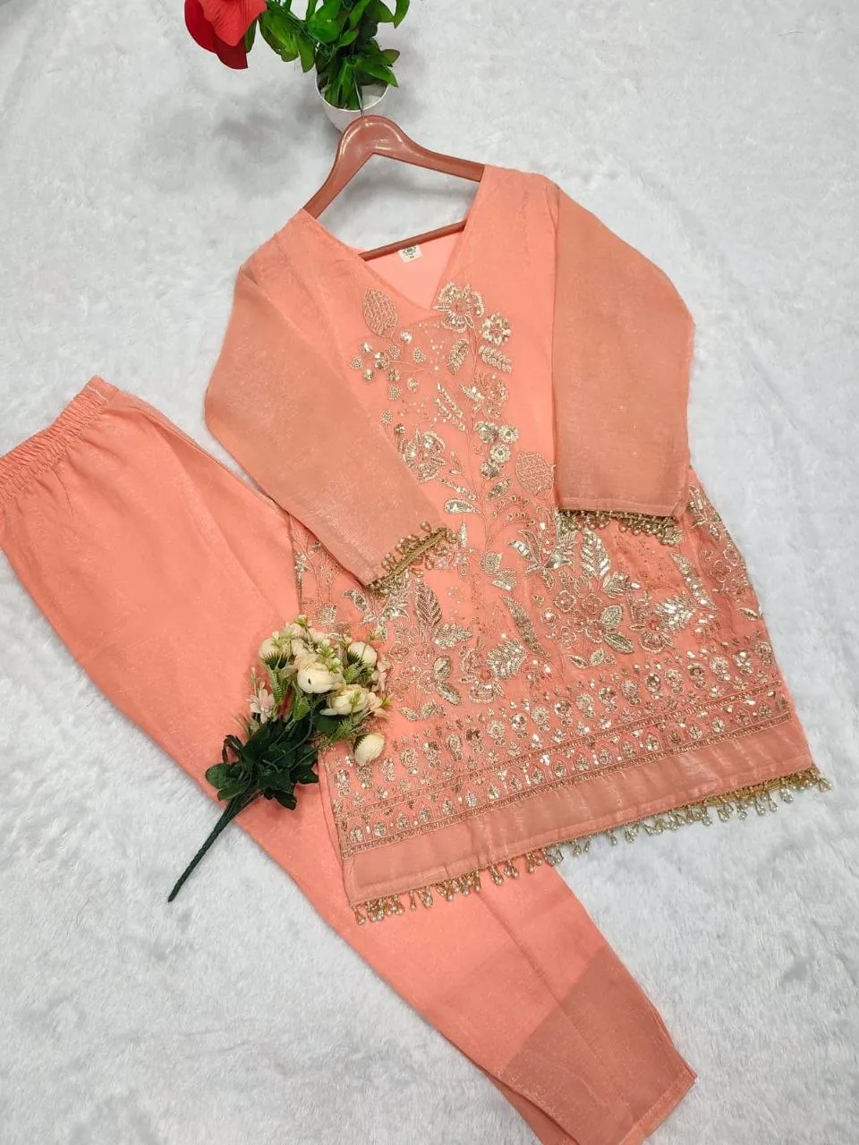 Stylish Zarin Tanishka Crunchy Silk Embroidery Party Wear Co Ord Set Manufacturers Surat 2026