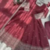 Buy Deepika 1589 Mul Chanderi Silk Old Rose Thread Work Wedding Gown Collection 2026