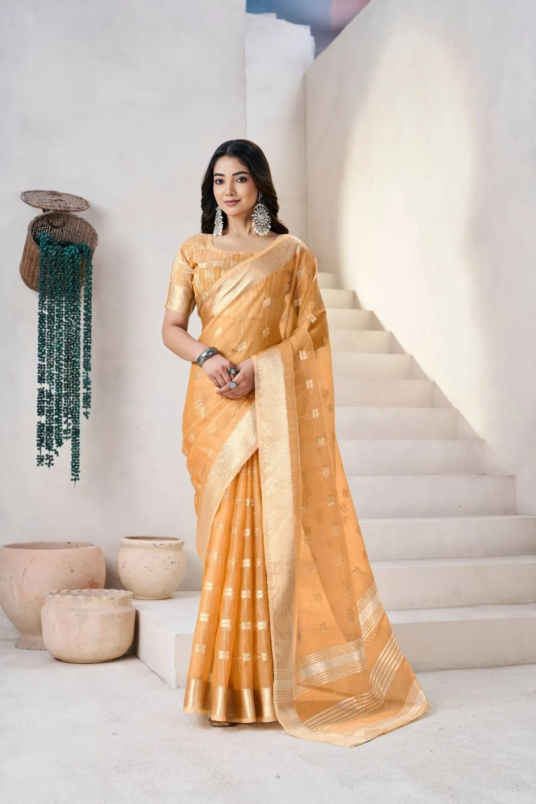 Latest Laxmi 1061 Linan Cotton Silk Weaving Zari Work Saree Wholesale Surat 2026