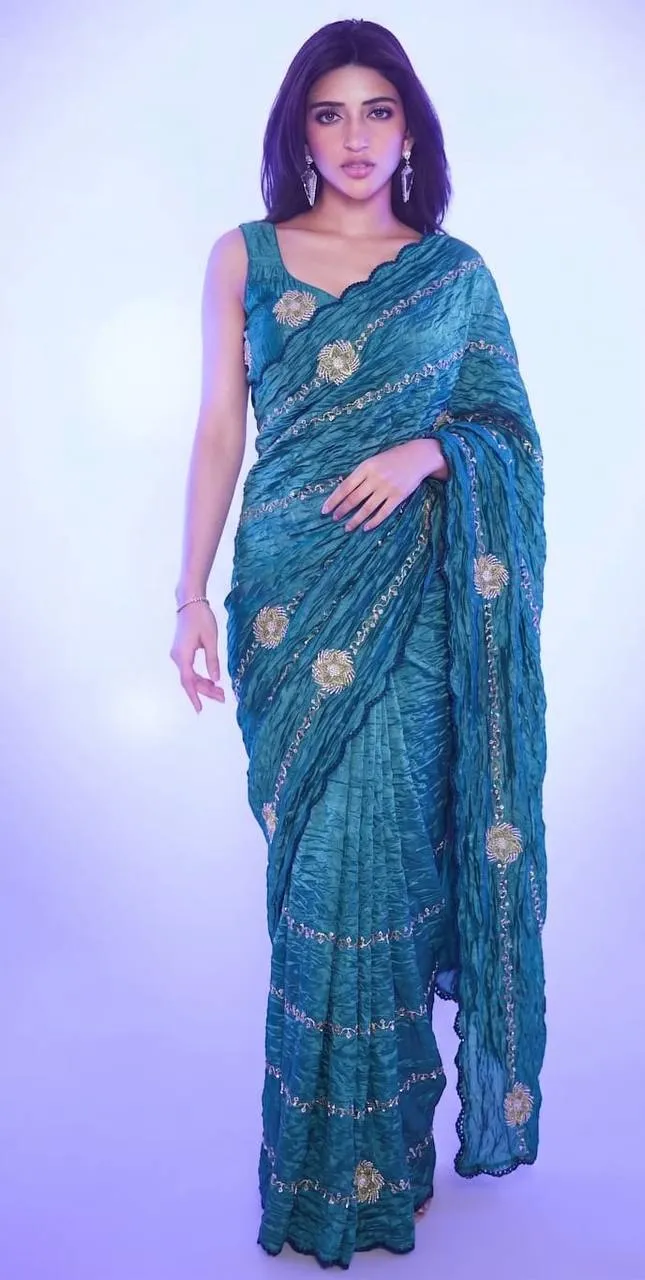 Launching RGS Gold Crush Sequence Work Party Wear Saree Wholesale Surat 2026