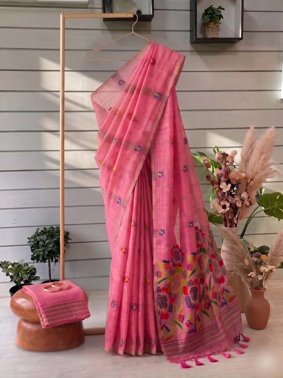 Beautiful RGS Muga Cotton Flower Prined Festival Saree Wholesale Surat 2026