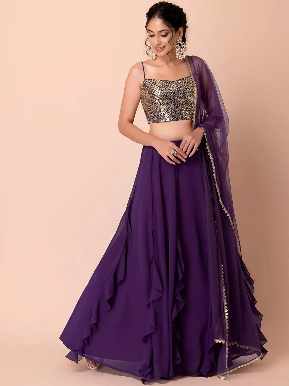 Buy Zeel 15072 Georgette Zari Embroidery Work Lehenga Choli Wholesale Surat 2026