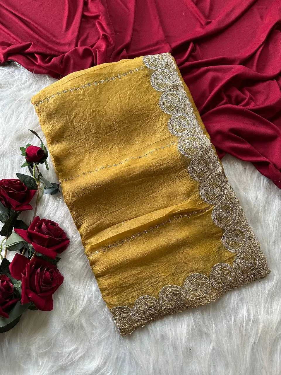 Buy MHV Chiffon Two Ton Embroidery Work Daily Wear Saree Wholesale Surat 2026