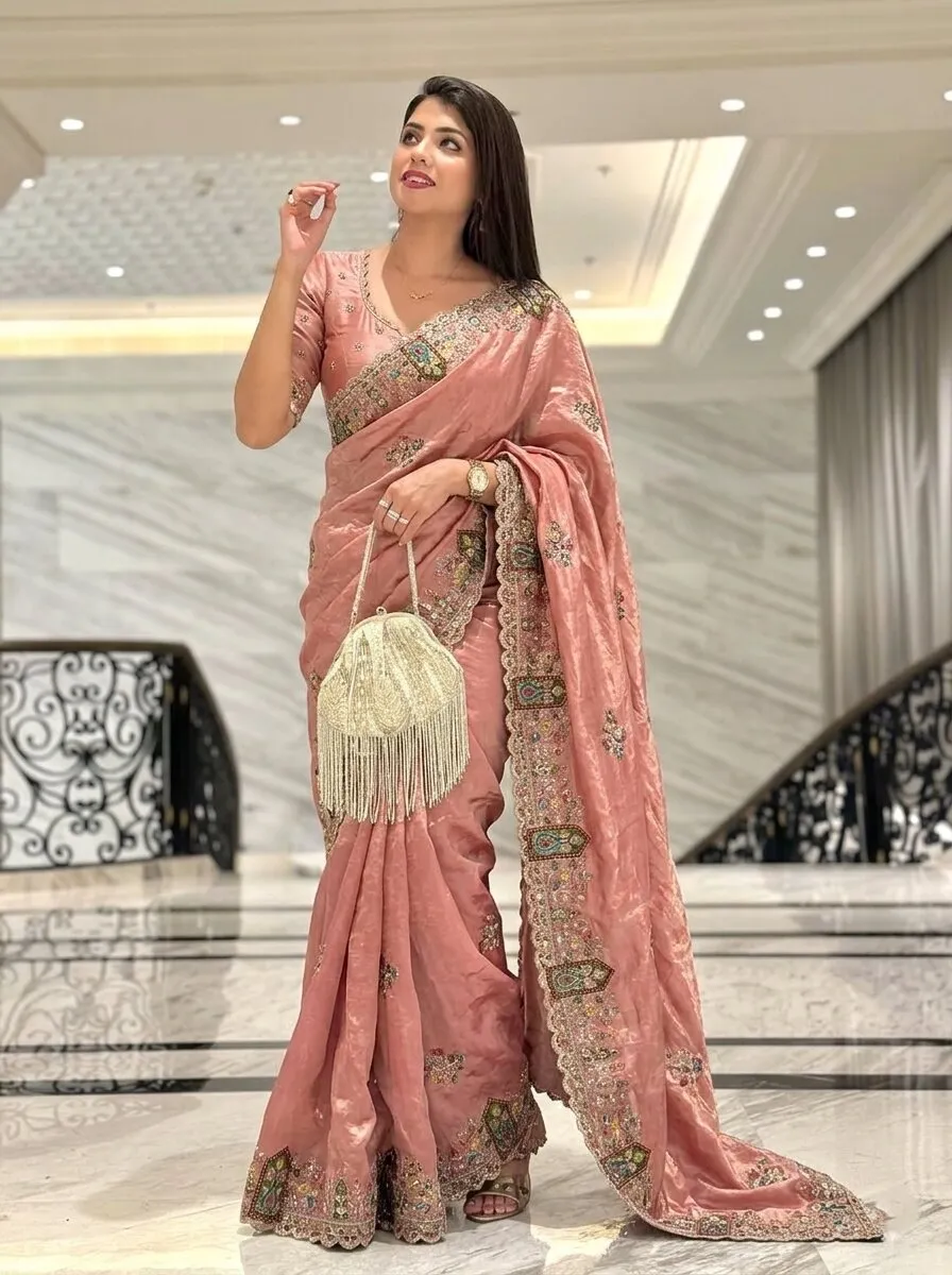 Beautiful Kiara Herons3 Space Silk Party Wear Embroidery Saree Wholesale Surat 2026