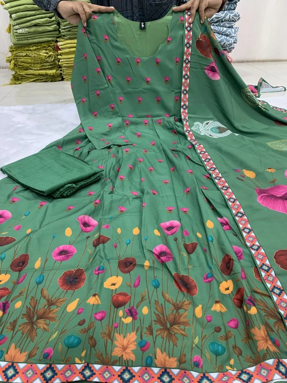 Launching ATQ 2111 Muslin Printed Festival Gown Sharara Wholesale Surat 2026