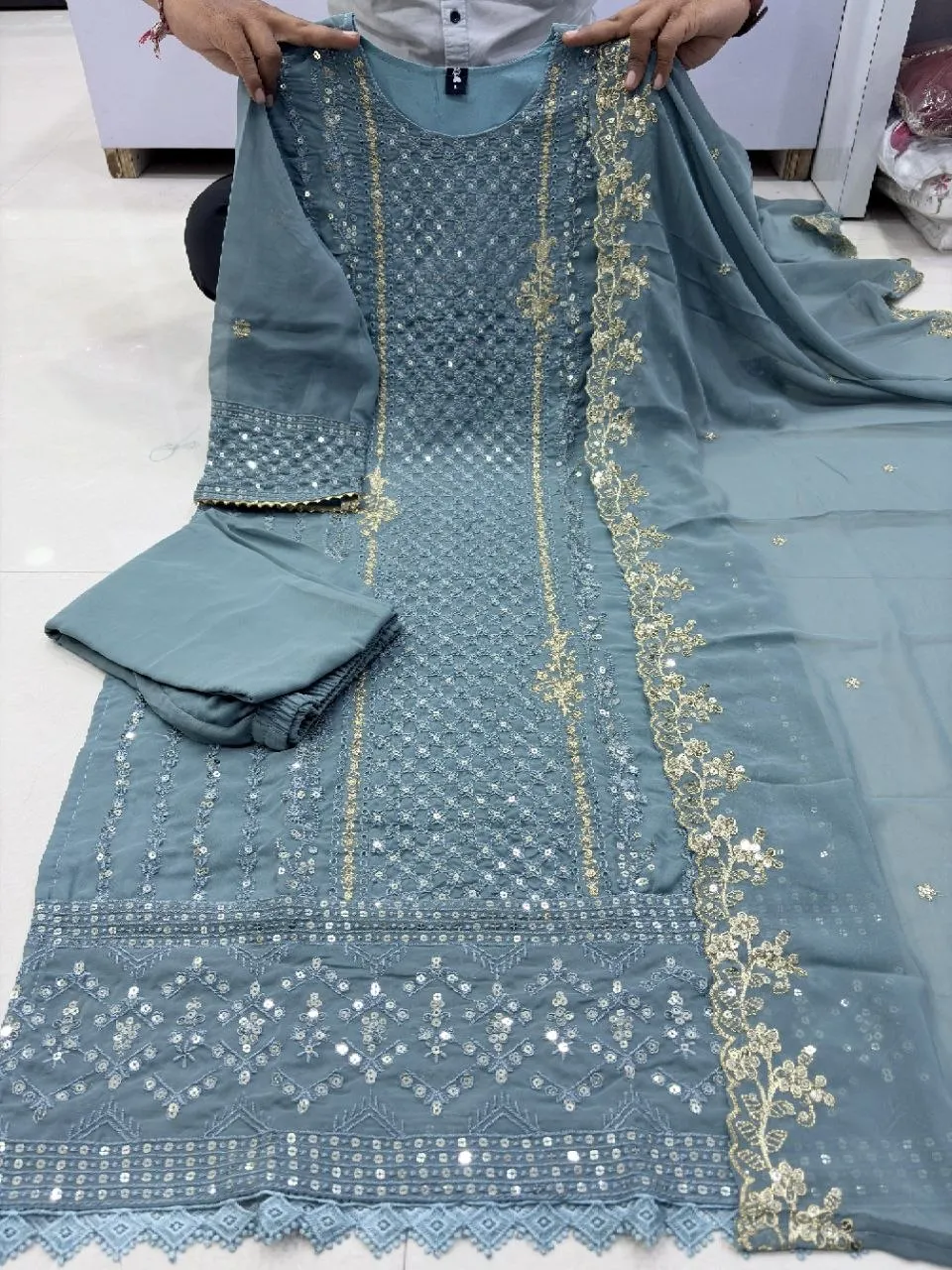 Buy ATQ Ravina Gorgette Embroidery Festival Readymade Dress Wholesale Surat 2026