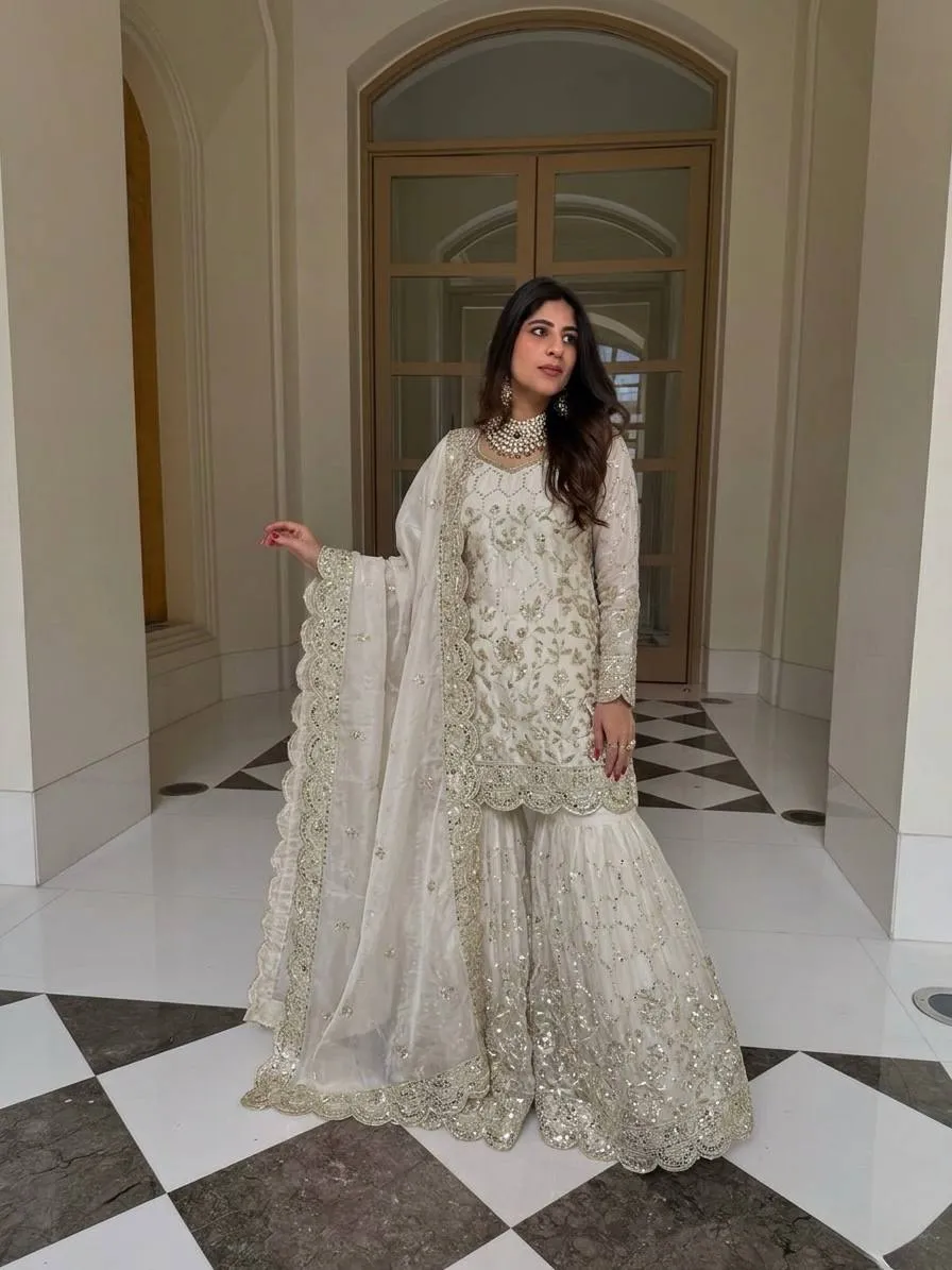 Buy Sabina 1712 Gmy Silk Embroidery Wedding Pakistani Gharara Suti Wholesale Surat 2026