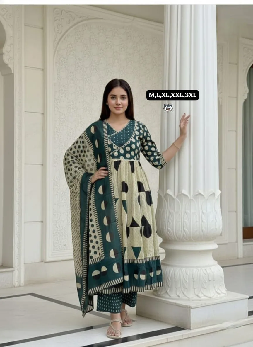 Buy Laxmy Cotton Embroidery Festival Anarkali Readymade Dress & Gown Wholesale Surat 2026