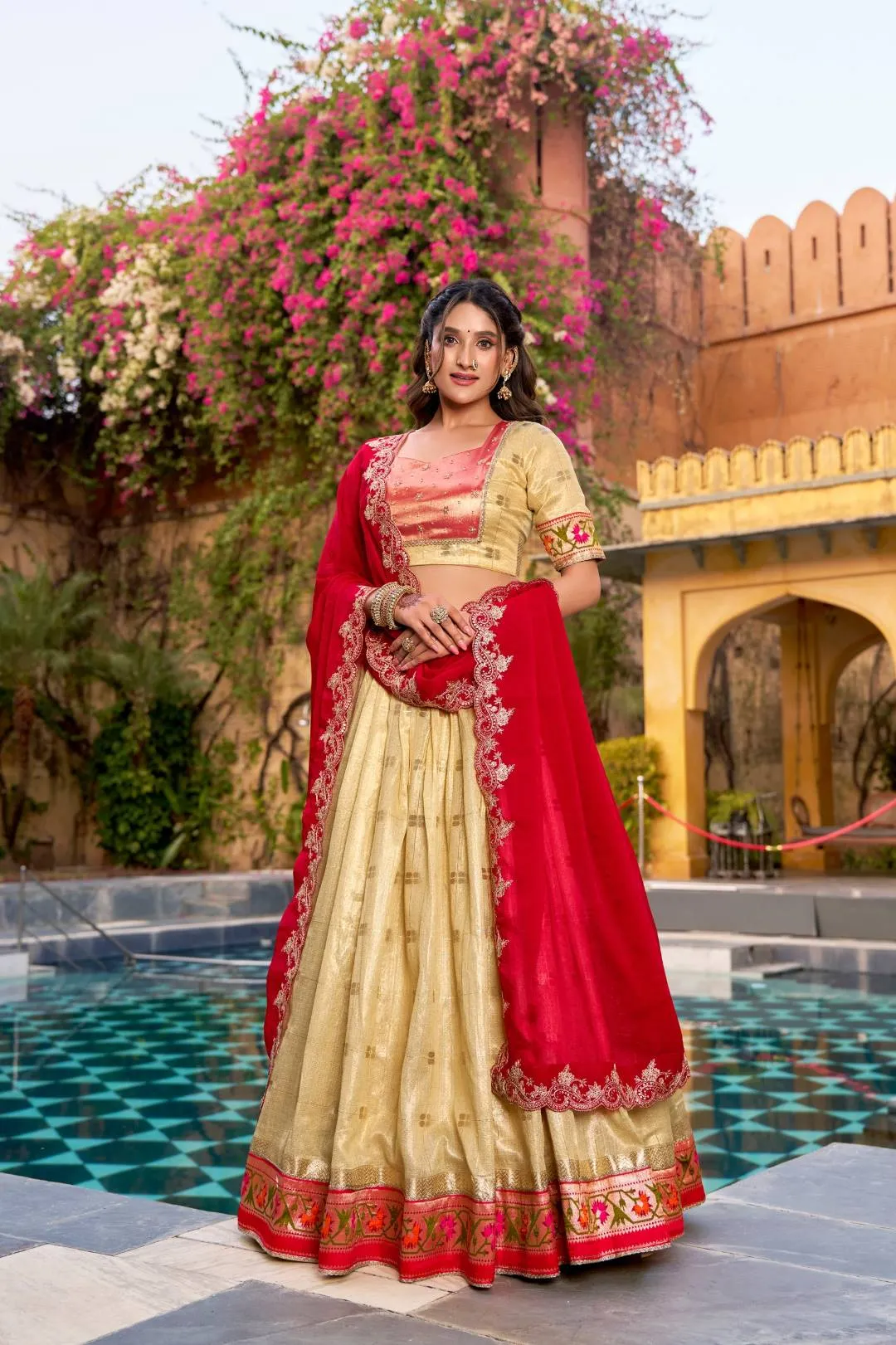 Latest WMN 2008 Vedaa Slub Kota Zari Weaving Lehenga Choli Wholesale Surat 2026