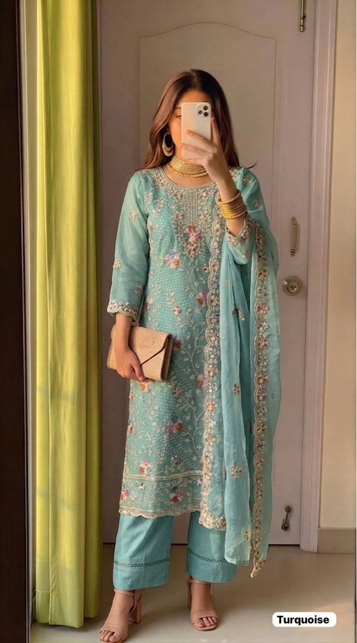 Latest SS2016 Anaya Organza Silk Embroidery Festival Readymade Dress Wholesale Surat 2026