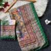 Stylish WMS Roman Silk Tranding Ajarakh Printed Mirror Work Saree 2026