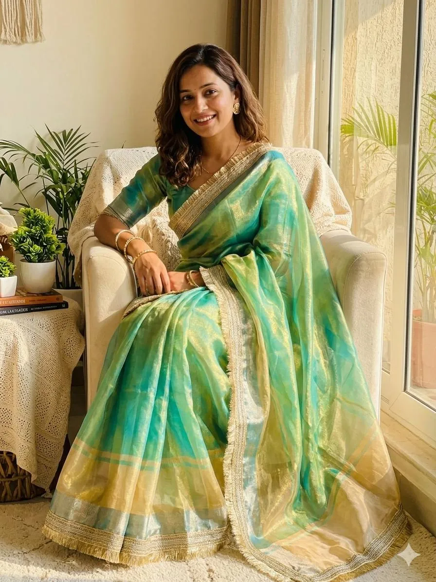 Buy Laxmi 1095 Tissue Silk Two Tone Trending Party Wear Saree Collection 2026