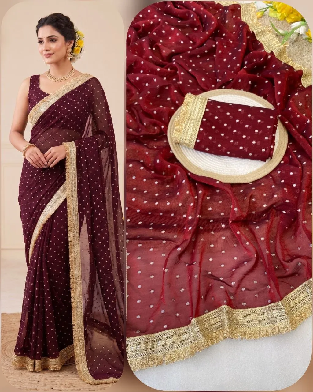 Launching SS180 Anisha Fendy Chiffon Weaving Raksha Bandhan Saree 2026