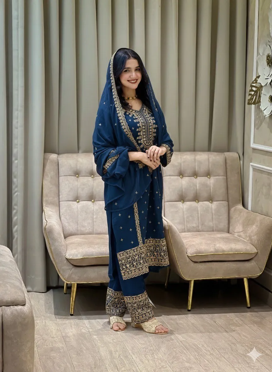 Stylish ASD 7094 Georgette Embroidery Work Readymade Dress Online Shopping 2026