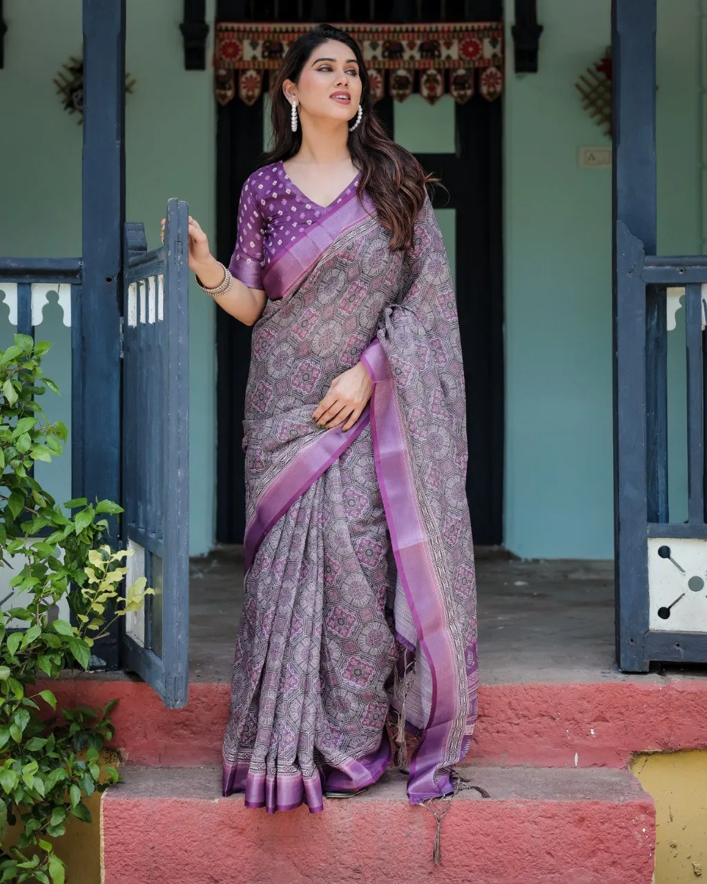 Stylish VFT 715 Lilen Cotton Printed Party & Daily Wear Saree Surat Wholesale Market 2026