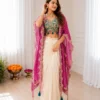 Beautiful BDB 48 Crepe Silk Embroidery Blouse Dhoti Shrug Set Indo Western In India 2026