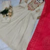 Zarin 08 Chinon Silk Embroidery Gown Pant Dupatta Collection