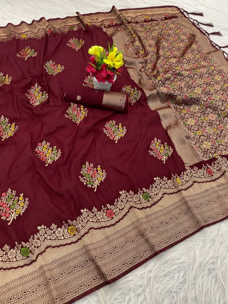 Buy Laxmi 977 Georgette Meenakari Jacquard Work Festival Saree 2026