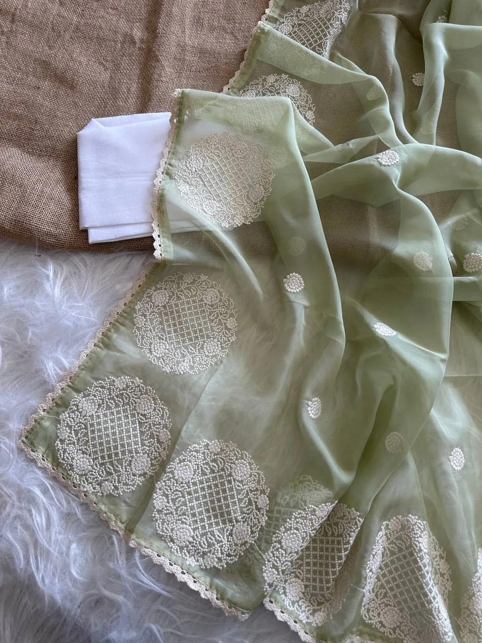 Beautiful MHV Chanda Organza Silk Embroidery Work Daily Wear Saree 2026