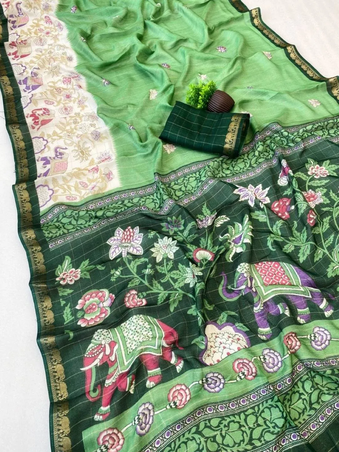 Launching SS180 Anjali Elegant Mangalgiri Silk Kalamkari Printed Saree Manufacturers 2026