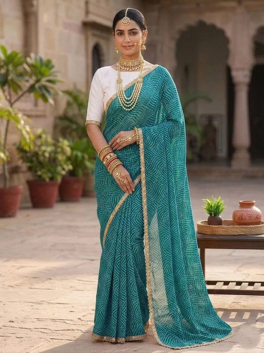Launching SS180 Rekha Georgette Bandhani Printed Daily Wear Saree Collection 2026