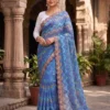 Latest SS180 Leheriya Georgette Printed Embroidery Saree Surat 2026