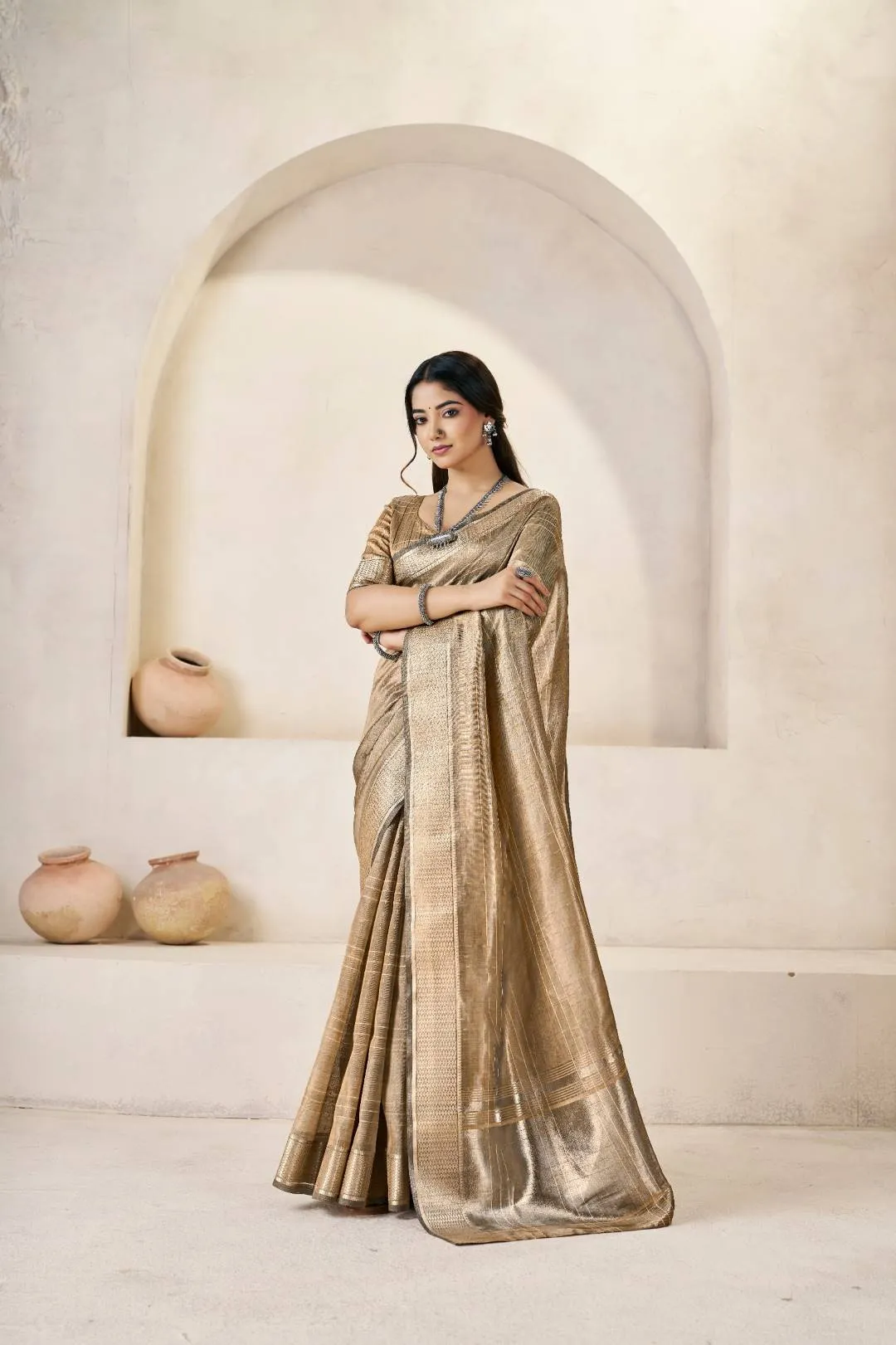Launching Laxmi 1062 Linan Cotton Silk Weaving Party Wear Saree Wholesale Surat 2026