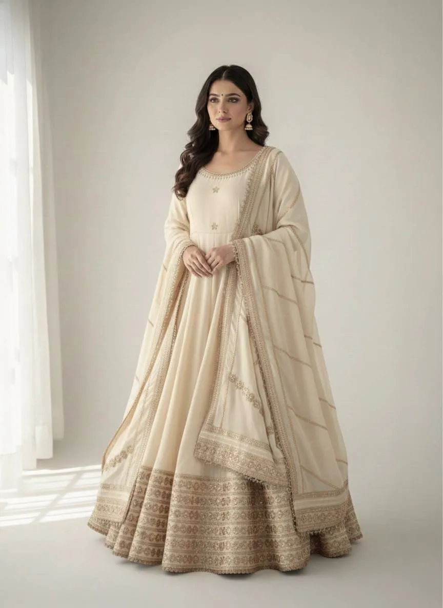 Stylish Alia 551 Chinon Silk Embroidery Festival Gown Wholesale Surat 2026